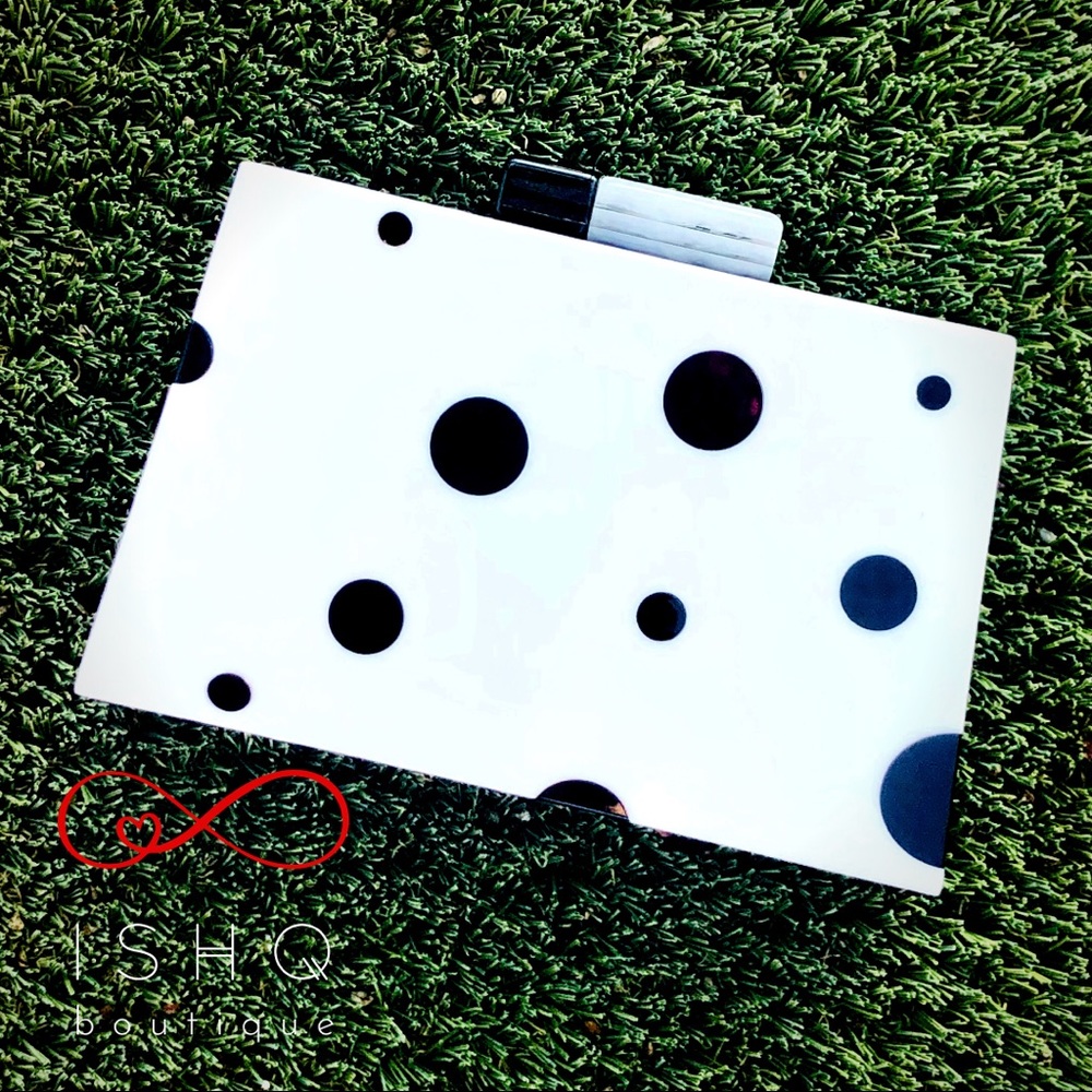 Dottie, Polka Dot Trapezoid Acrylic Clutch